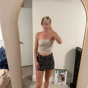 White Fox Sweater Tube Top